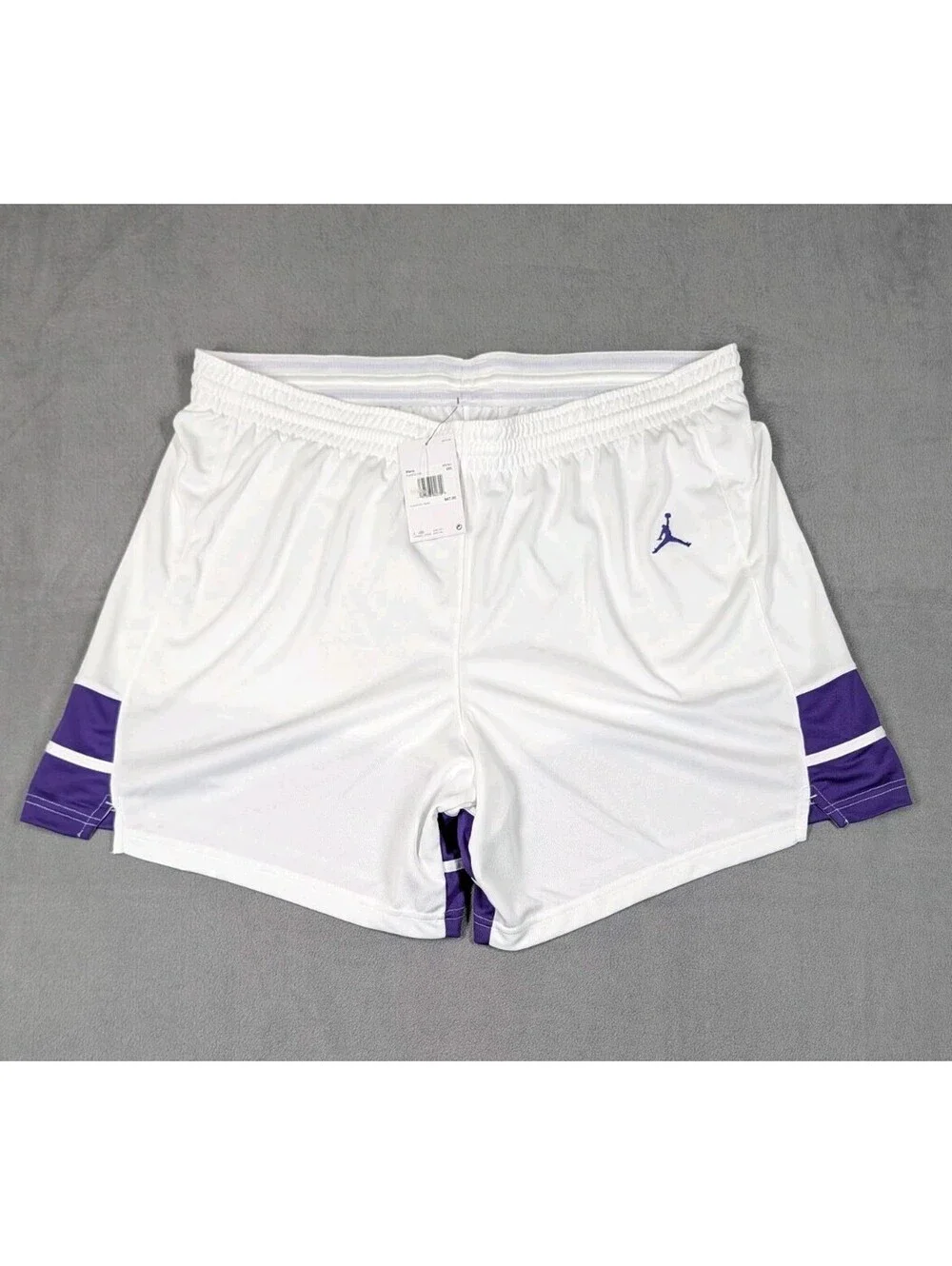 Jordan Mens 4XL White Purple Dri Fit Overtime Basketball Athletic Shorts NWT New